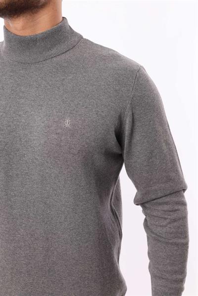 Erkek Yarım Balıkçı Yaka Triko Kazak — %100 Pamuk