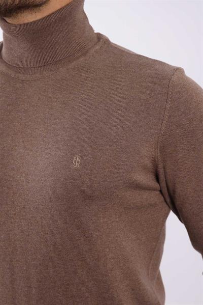 Erkek Balıkçı Yaka Triko Kazak — %100 Pamuk, Klasik