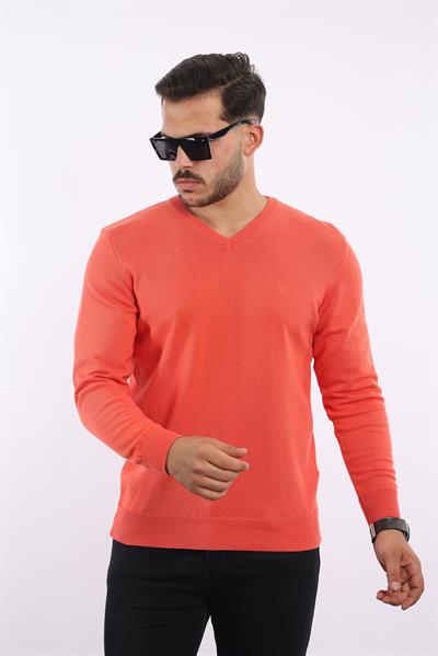 Premium Erkek V Yaka Triko — %100 Pamuk, Nefes Alan Konforlu Kazak