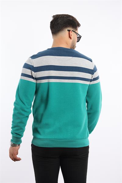 Rugatchi Panolu Selanik Sweatshirt – %100 Pamuk Bisiklet Yaka