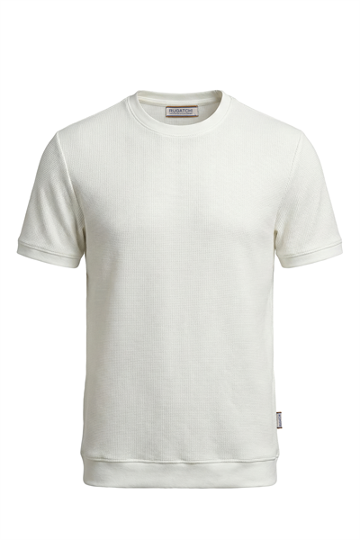 Erkek Waffle Dokulu Bisiklet Yaka Tişört