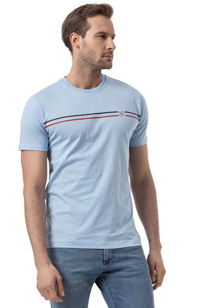 Baskılı Bisiklet Yaka T-Shirt