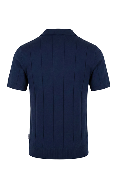 Erkek Penye Fermuarlı Yaka Tişört - Modern Fit