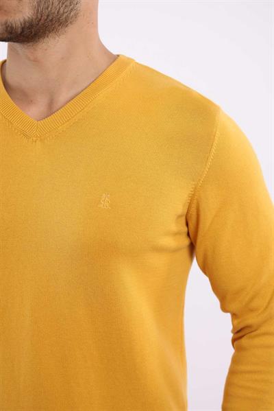 Premium Erkek V Yaka Triko — %100 Pamuk, Nefes Alan Konforlu Kazak