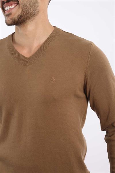 Premium Erkek V Yaka Triko — %100 Pamuk, Nefes Alan Konforlu Kazak