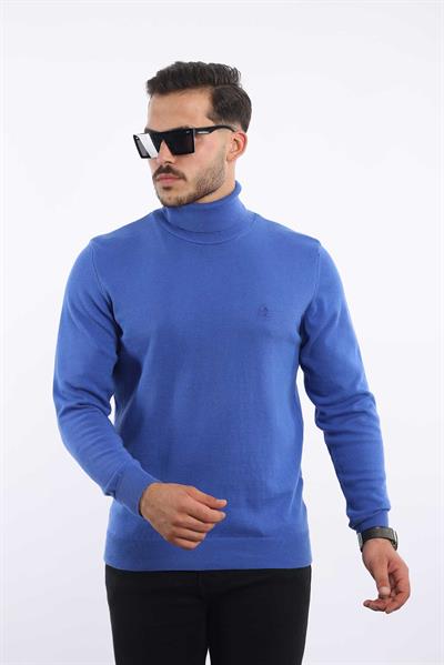 Erkek Balıkçı Yaka Triko Kazak — %100 Pamuk, Klasik