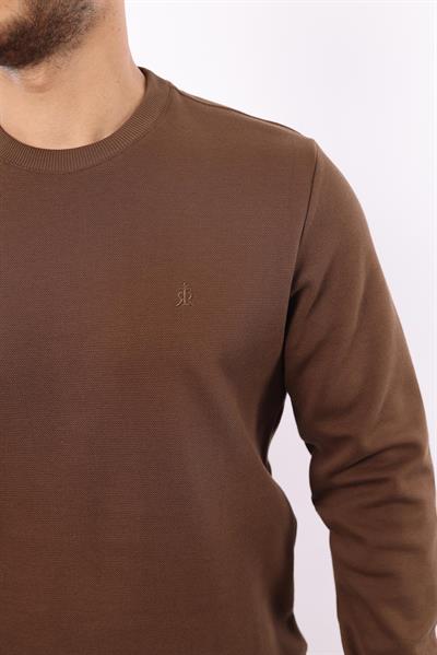 Rugatchi Şardonlu Pike Sweatshirt – %70 Pamuk %30 Viskoz Bisiklet Yaka