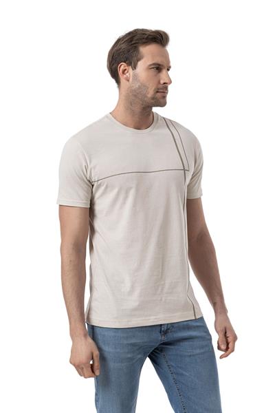 Baskılı Bisiklet Yaka T-Shirt