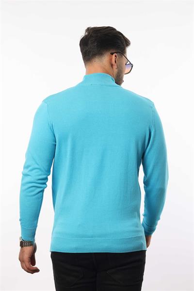 Erkek Yarım Balıkçı Yaka Triko Kazak — %100 Pamuk