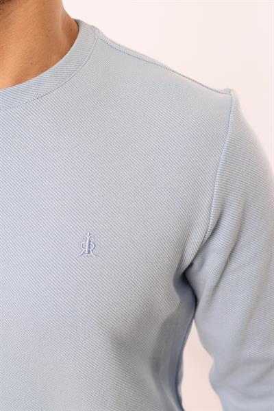 Diagonal Interlok Bisiklet Yaka Sweatshirt – Pamuk Viskon Regular Fit Rugatchi Exclusive