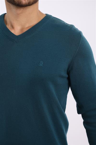 Premium Erkek V Yaka Triko — %100 Pamuk, Nefes Alan Konforlu Kazak