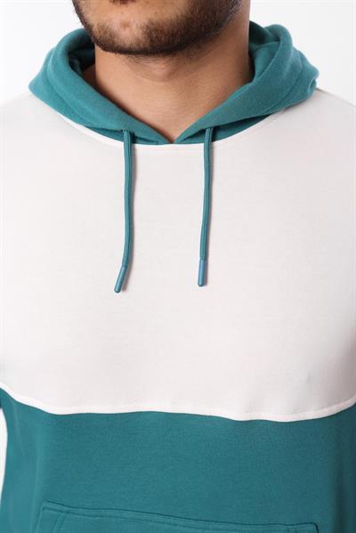 3 İplik Kapüşonlu Kanguru Cepli Sweatshirt – Pamuk Viskon Regular Fit Rugatchi Exclusive
