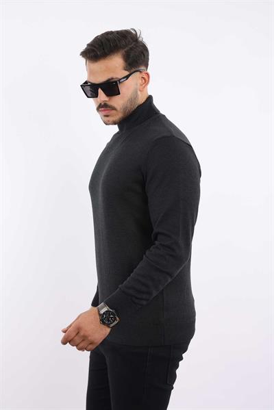 Erkek Balıkçı Yaka Triko Kazak — %100 Pamuk, Klasik