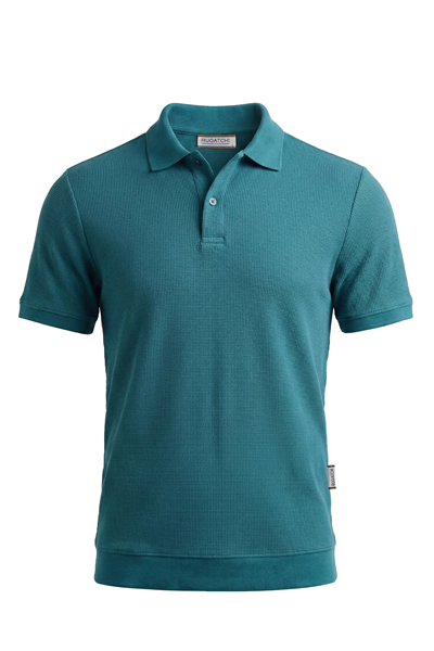 Erkek Waffle Dokulu Esnek Polo Tişört