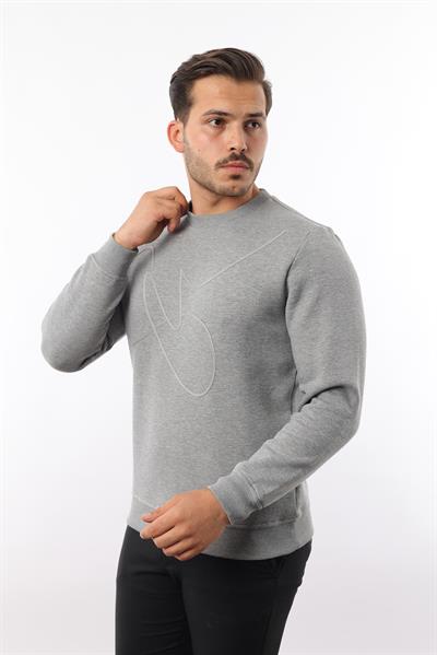3 İplik Şardonlu Bisiklet Yaka Sweatshirt – Pamuk Viskon Regular Fit Rugatchi Exclusive