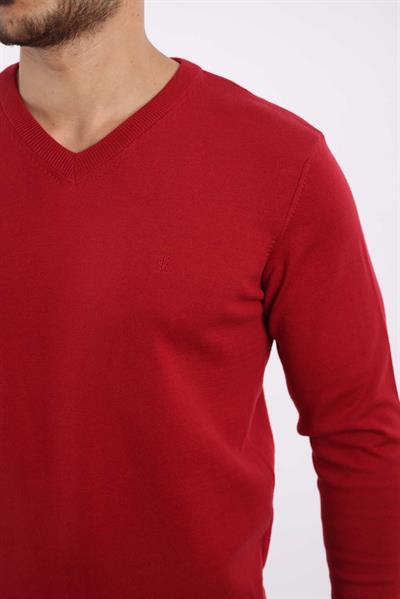 Premium Erkek V Yaka Triko — %100 Pamuk, Nefes Alan Konforlu Kazak