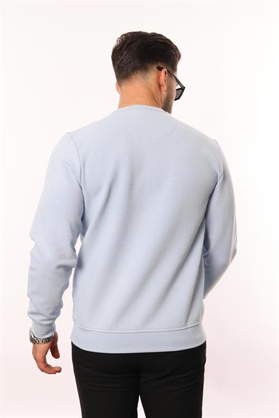 Diagonal Interlok Bisiklet Yaka Sweatshirt – Pamuk Viskon Regular Fit Rugatchi Exclusive