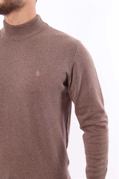 Erkek Yarım Balıkçı Yaka Triko Kazak — %100 Pamuk