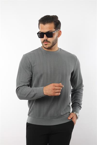 Rugatchi Jakarlı Sweatshirt – %70 Pamuk %30 Viskoz Bisiklet Yaka