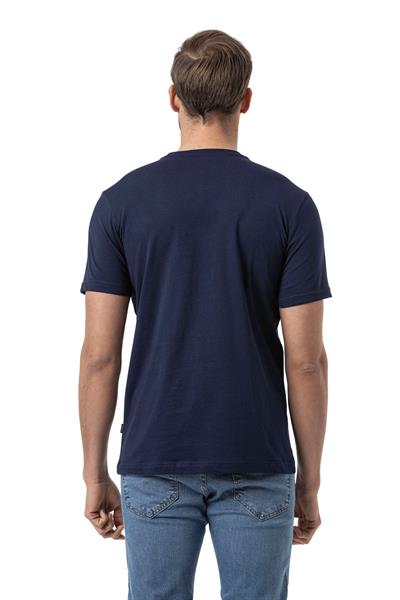 %100 Pamuk Nakışlı Bisiklet Yaka T-Shirt