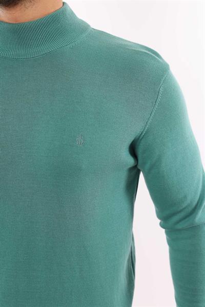 Erkek Yarım Balıkçı Yaka Triko Kazak — %100 Pamuk