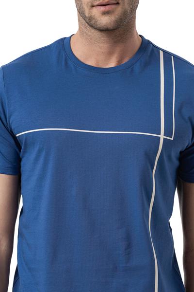 Baskılı Bisiklet Yaka T-Shirt