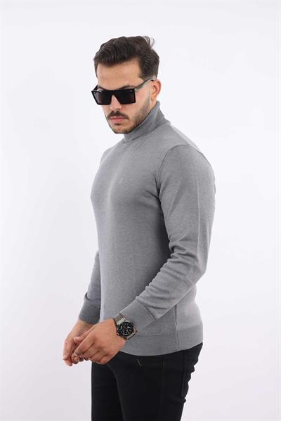 Erkek Balıkçı Yaka Triko Kazak — %100 Pamuk, Klasik