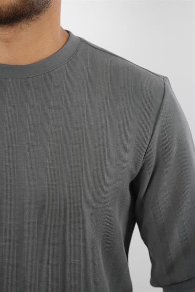 Rugatchi Jakarlı Sweatshirt – %70 Pamuk %30 Viskoz Bisiklet Yaka
