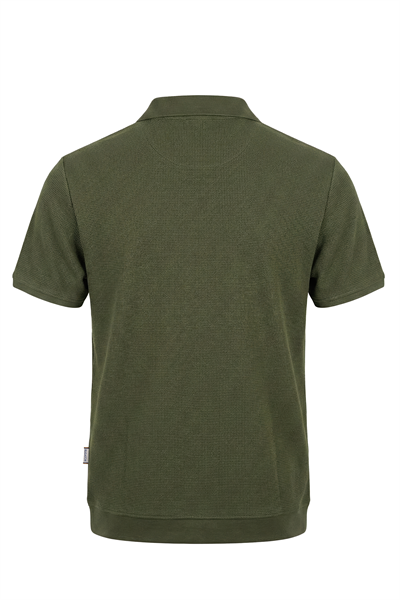 Erkek Waffle Dokulu Esnek Polo Tişört