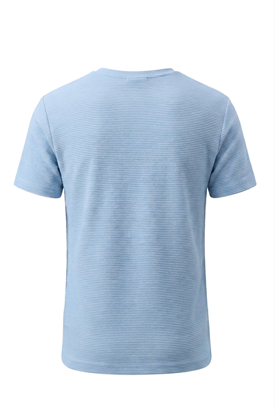 Erkek Fitilli Dokulu Bisiklet Yaka Tişört