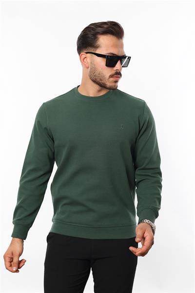 Diagonal Interlok Bisiklet Yaka Sweatshirt – Pamuk Viskon Regular Fit Rugatchi Exclusive