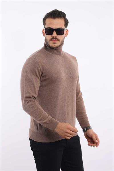 Erkek Balıkçı Yaka Triko Kazak — %100 Pamuk, Klasik