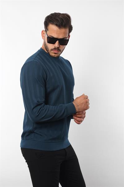 Rugatchi Jakarlı Sweatshirt – %70 Pamuk %30 Viskoz Bisiklet Yaka