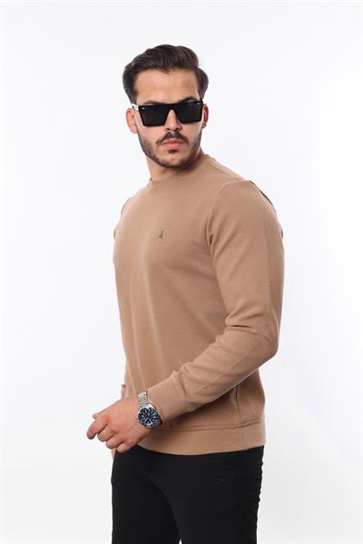 Diagonal Interlok Bisiklet Yaka Sweatshirt – Pamuk Viskon Regular Fit Rugatchi Exclusive