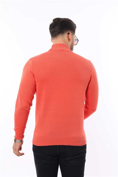 Erkek Yarım Balıkçı Yaka Triko Kazak — %100 Pamuk