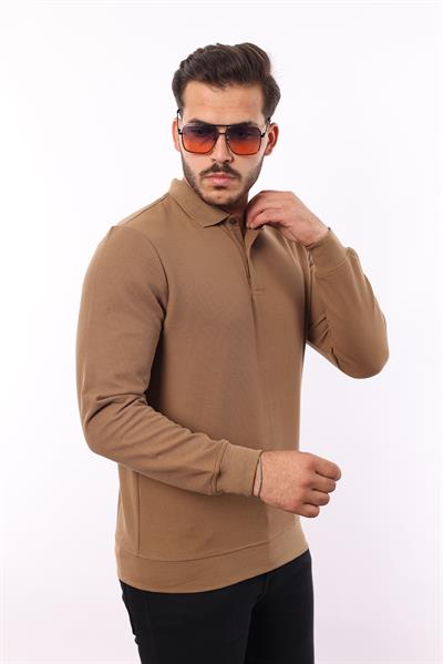 Waffle Dokuma Polo Yaka Sweatshirt – Pamuk Viskon Regular Fit Rugatchi Exclusive
