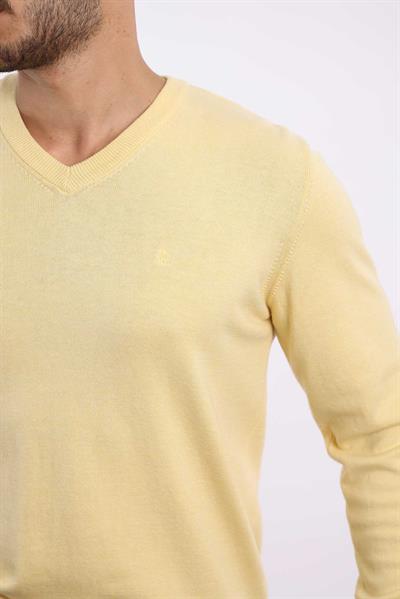 Premium Erkek V Yaka Triko — %100 Pamuk, Nefes Alan Konforlu Kazak