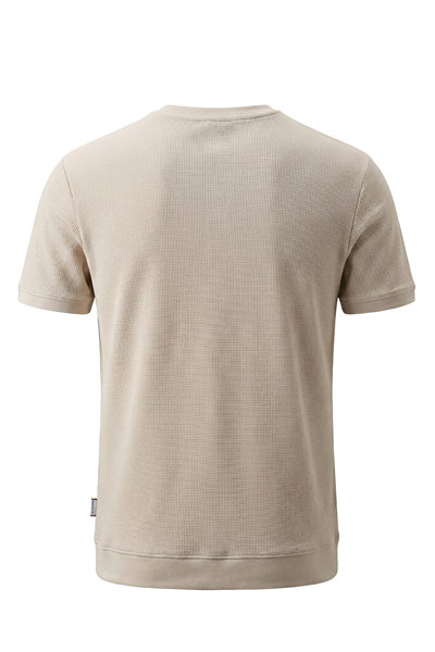 Erkek Waffle Dokulu Bisiklet Yaka Tişört