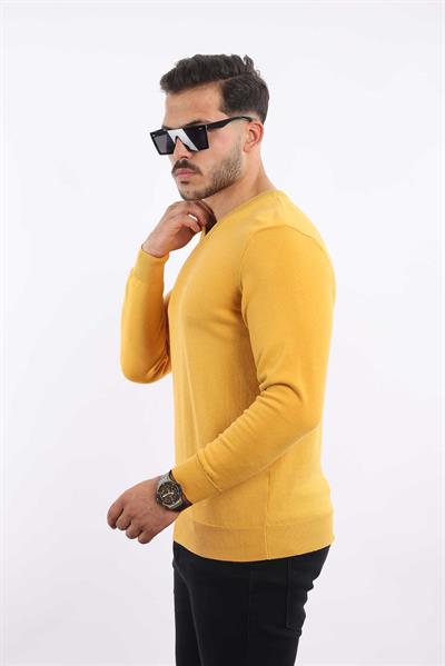 Premium Erkek V Yaka Triko — %100 Pamuk, Nefes Alan Konforlu Kazak