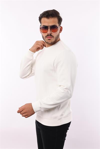 Rugatchi Şardonlu Pike Sweatshirt – %70 Pamuk %30 Viskoz Bisiklet Yaka