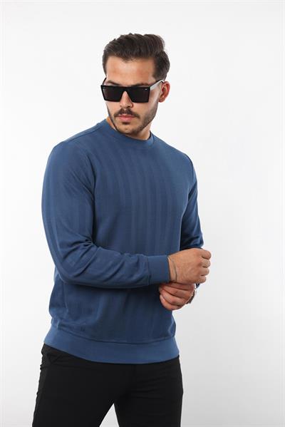 Rugatchi Jakarlı Sweatshirt – %70 Pamuk %30 Viskoz Bisiklet Yaka