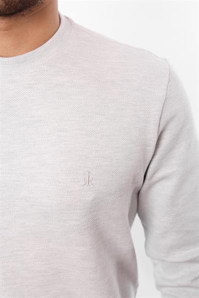 Diagonal Interlok Bisiklet Yaka Sweatshirt – Pamuk Viskon Regular Fit Rugatchi Exclusive