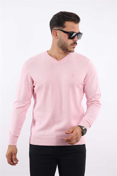 Premium Erkek V Yaka Triko — %100 Pamuk, Nefes Alan Konforlu Kazak