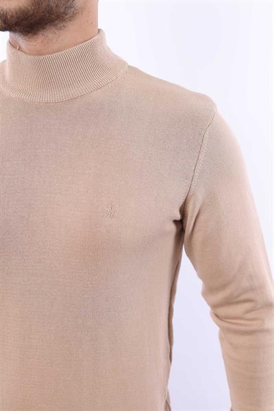 Erkek Yarım Balıkçı Yaka Triko Kazak — %100 Pamuk