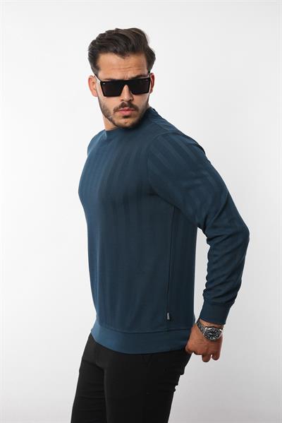 Rugatchi Jakarlı Sweatshirt – %70 Pamuk %30 Viskoz Bisiklet Yaka