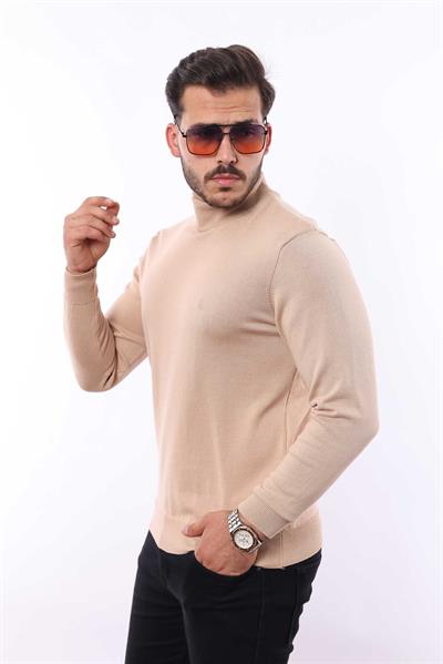 Erkek Yarım Balıkçı Yaka Triko Kazak — %100 Pamuk