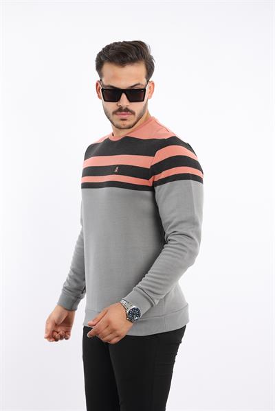 Rugatchi Panolu Selanik Sweatshirt – %100 Pamuk Bisiklet Yaka