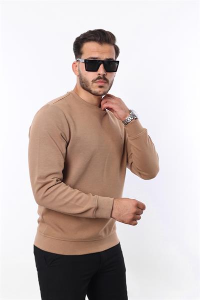 Diagonal Interlok Bisiklet Yaka Sweatshirt – Pamuk Viskon Regular Fit Rugatchi Exclusive