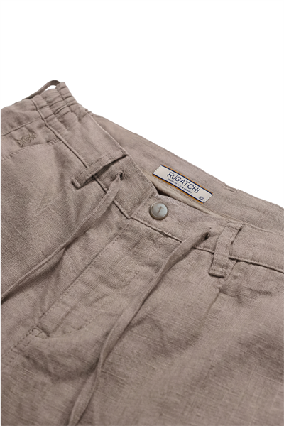 Erkek Keten Dokulu Fermuarlı Şort