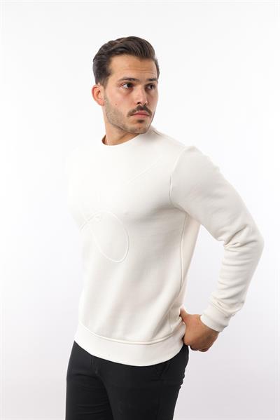 3 İplik Şardonlu Bisiklet Yaka Sweatshirt – Pamuk Viskon Regular Fit Rugatchi Exclusive